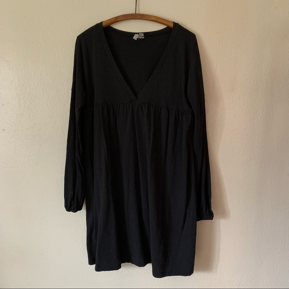 Asos Black V Neck Babydoll Dress sz 10